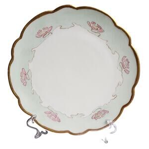 Antique 1918 O.&E.G. Royal Austria HandPainted Plate 8.5" Vienna Floral Gold Rim